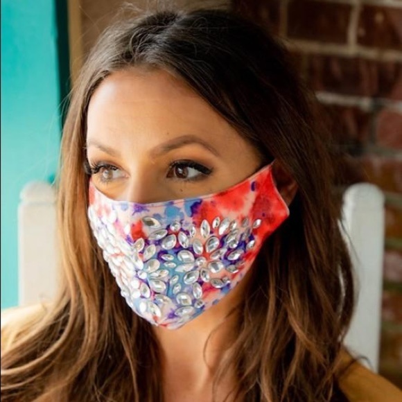 Tie Dye Crystal Face Mask- LAST ONE - Picture 1 of 2